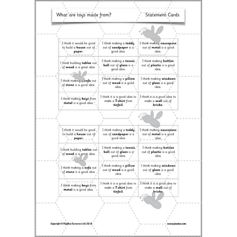 PlanBee Materials and their Properties KS1 Year 1 Science