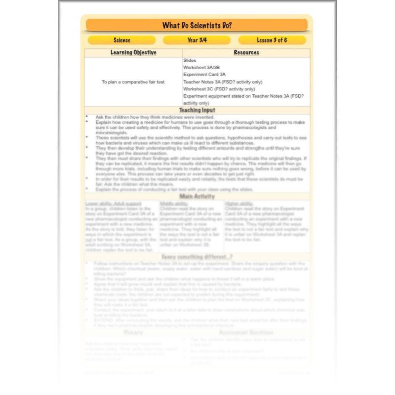 PlanBee What do Scientists do?: KS2 - Science - Working Scientifically Plans