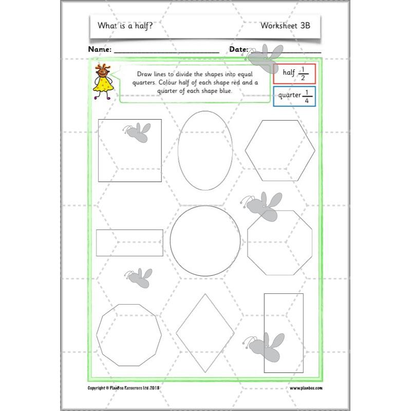 PlanBee What is a half? - KS1 Year 1 lesson pack