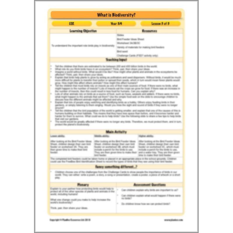 PlanBee Biodiversity KS2 ESR Lesson What is Biodiversity? by PlanBee