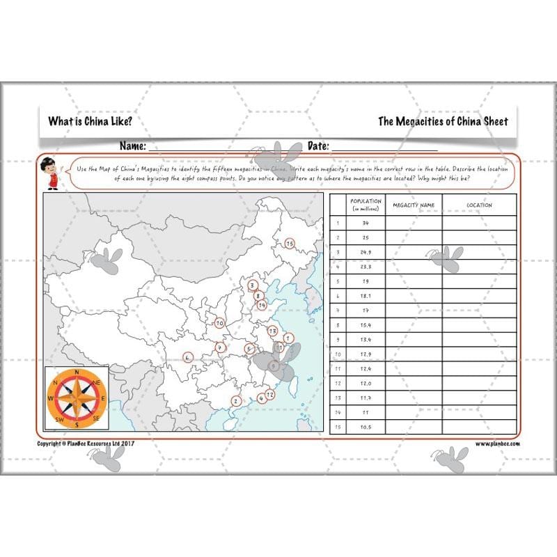 PlanBee China KS2 Geography Lesson Planning Pack for Year 5 & 6