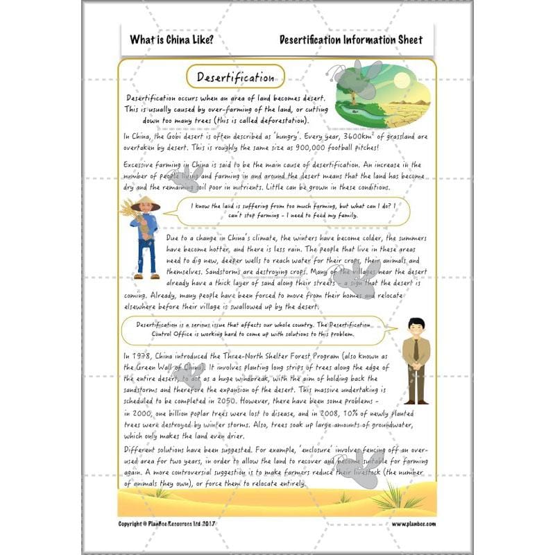 PlanBee China KS2 Geography Lesson Planning Pack for Year 5 & 6