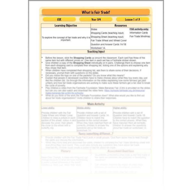 PlanBee What is Fair Trade KS2 ESR Lessons by PlanBee