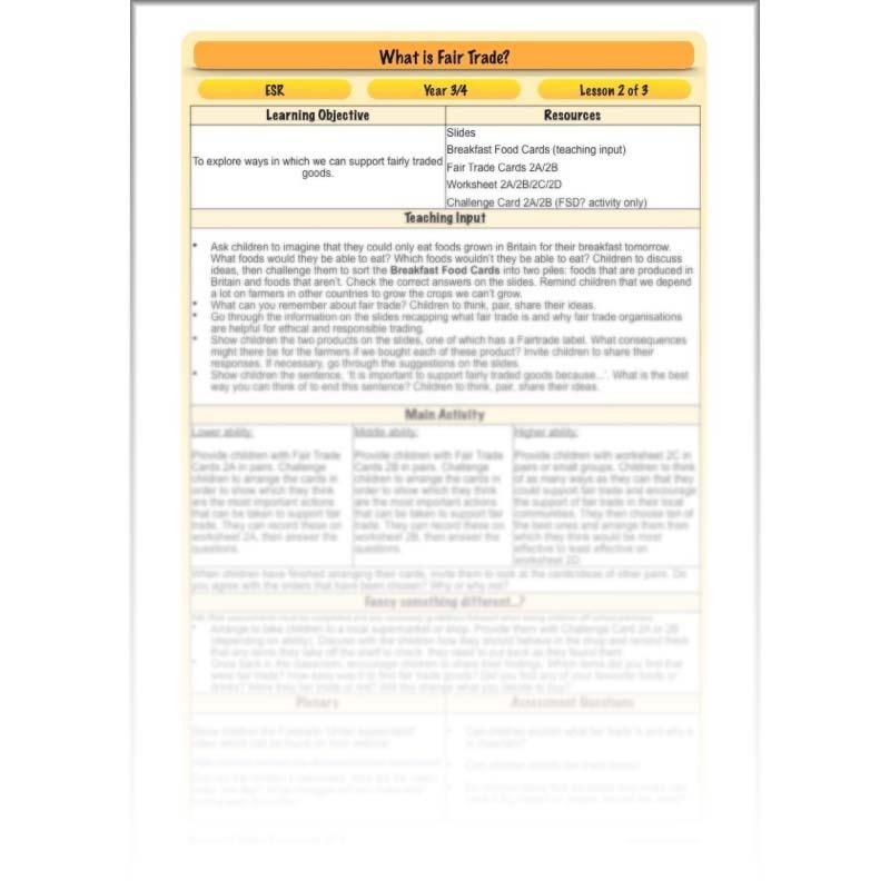 PlanBee What is Fair Trade KS2 ESR Lessons by PlanBee