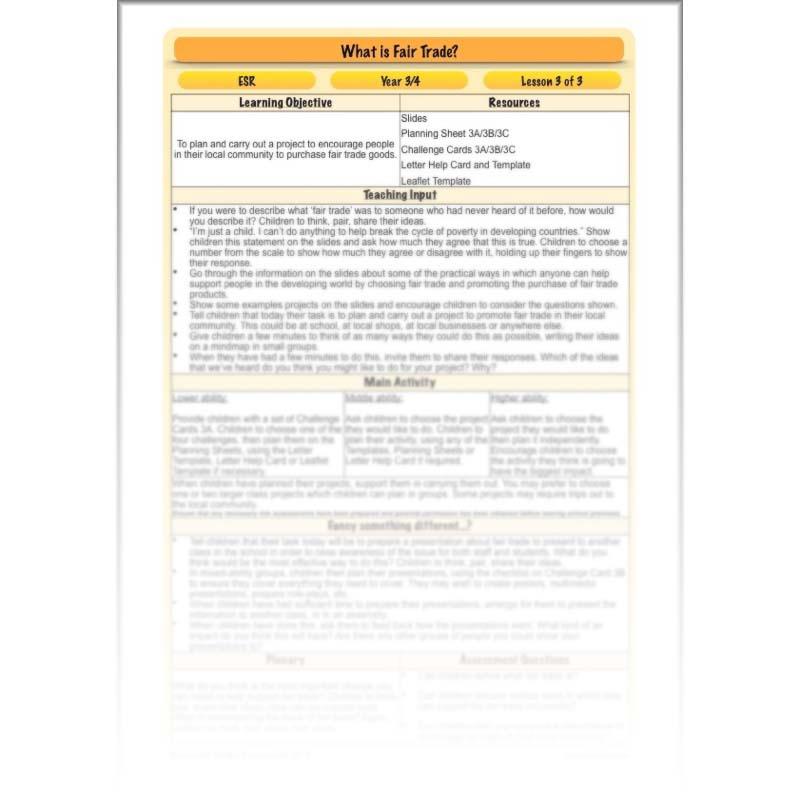 PlanBee What is Fair Trade KS2 ESR Lessons by PlanBee