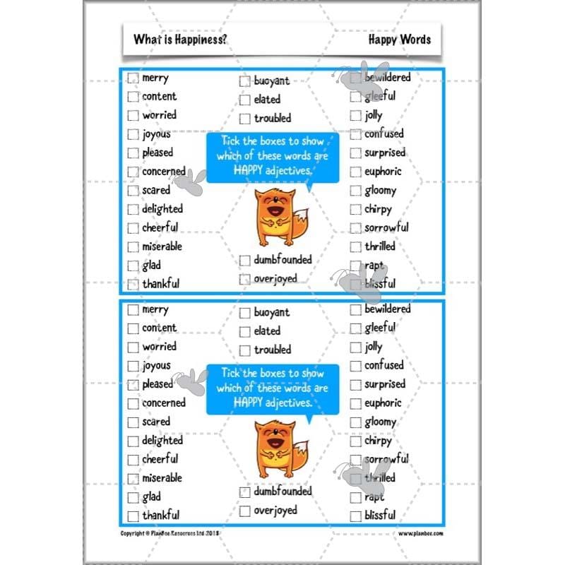 PlanBee What is Happiness? KS2 ESR Lessons by PlanBee