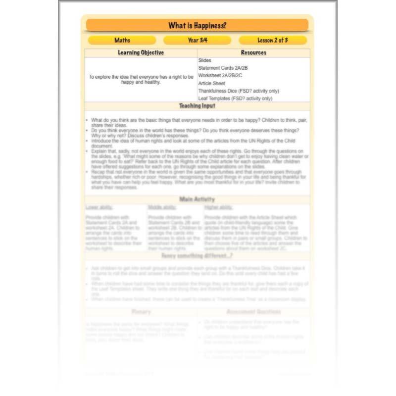 PlanBee What is Happiness? KS2 ESR Lessons by PlanBee