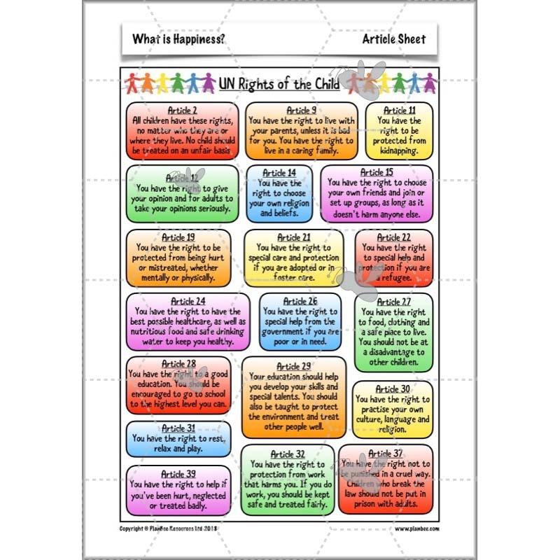 PlanBee What is Happiness? KS2 ESR Lessons by PlanBee