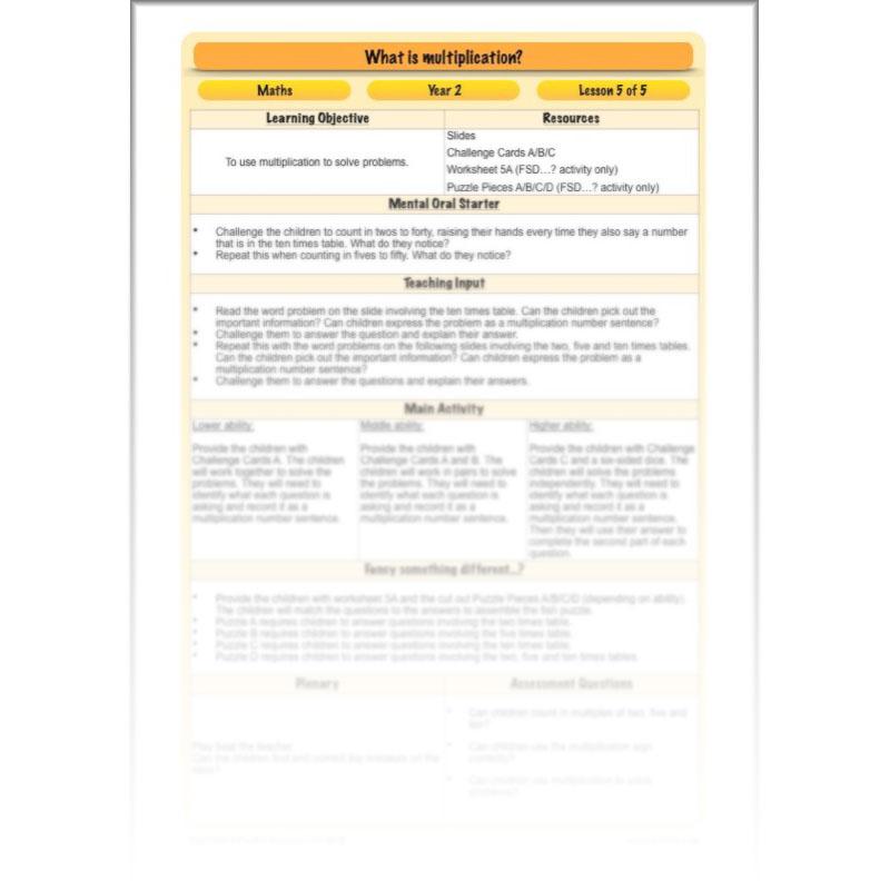 PlanBee What is Multiplication? Year 2 Maths Lessons from PlanBee