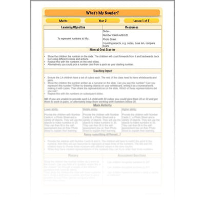 PlanBee What's My Number? Complete Year 2 Maths Lessons and Resources