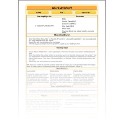 PlanBee What's My Number? Complete Year 2 Maths Lessons and Resources