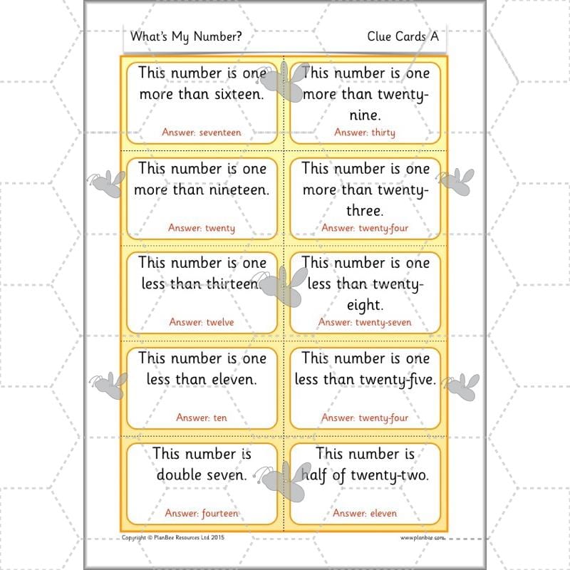 PlanBee What's My Number? Complete Year 2 Maths Lessons and Resources