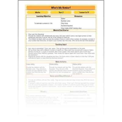 PlanBee What's My Number? Complete Year 2 Maths Lessons and Resources