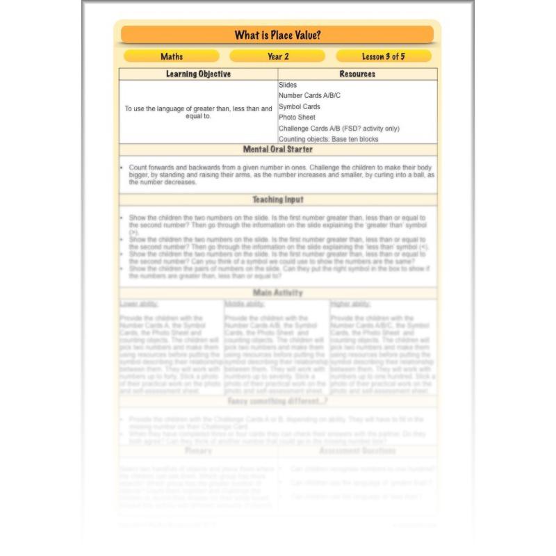 PlanBee What is Place Value? Year 2 Maths lesson plans and resources