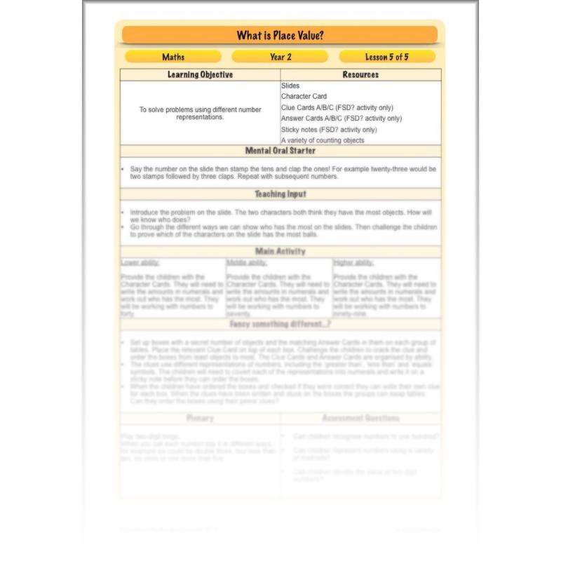 PlanBee What is Place Value? Year 2 Maths lesson plans and resources