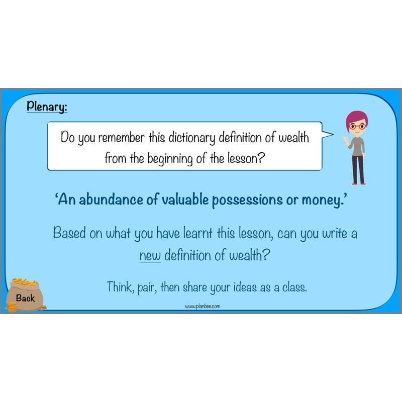 PlanBee What is Wealth? KS2 ESR lessons by PlanBee