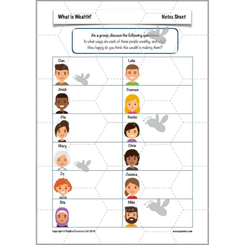 PlanBee What is Wealth? KS2 ESR lessons by PlanBee