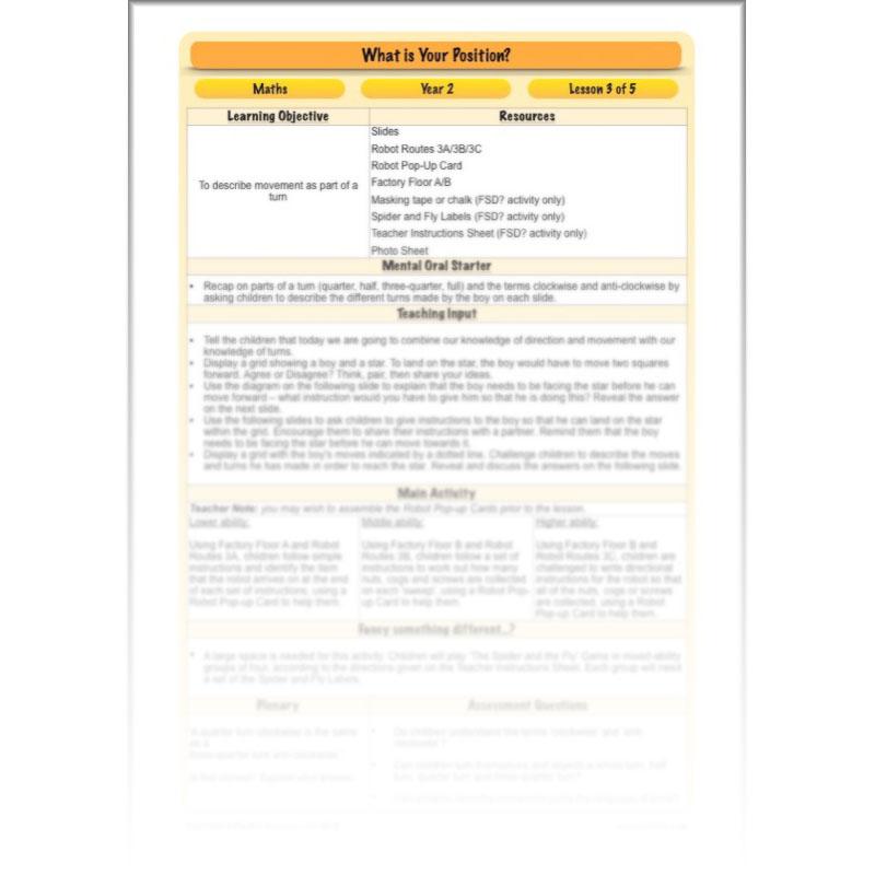 PlanBee Positional language and Directional Language KS1 by PlanBee