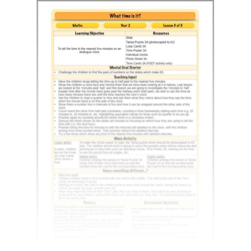 PlanBee Time Year 2 | What time is it? Maths Lessons for KS1