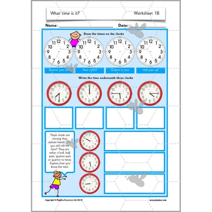 PlanBee Time Year 2 | What time is it? Maths Lessons for KS1