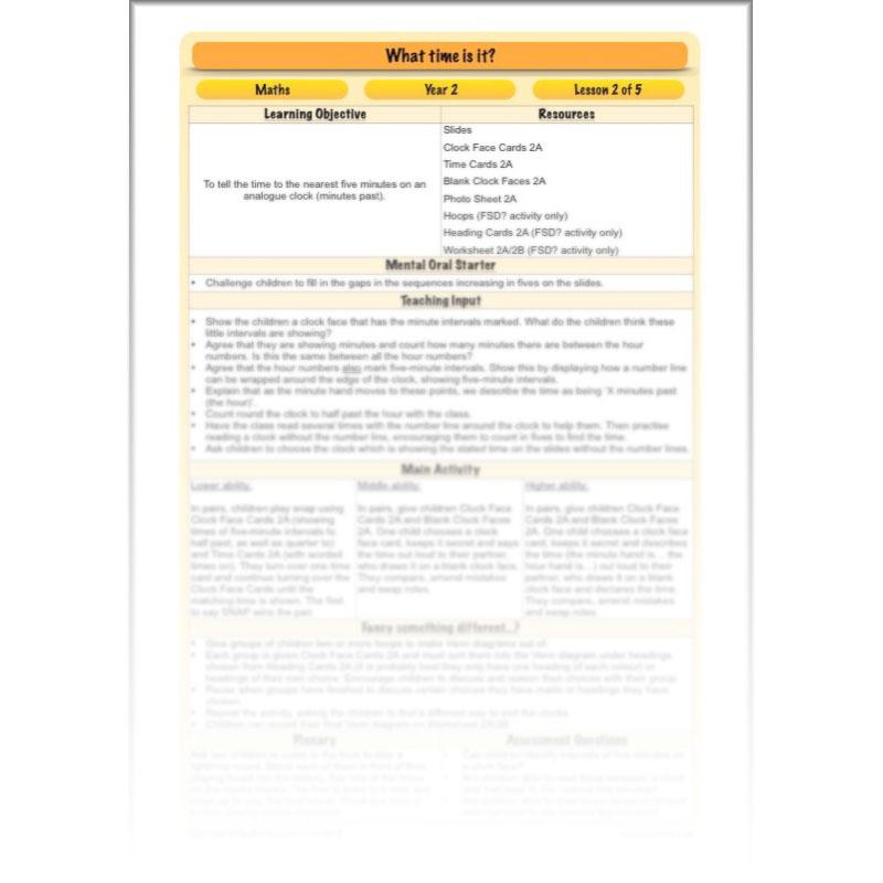 PlanBee Time Year 2 | What time is it? Maths Lessons for KS1