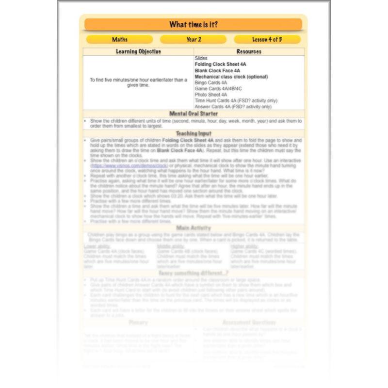 PlanBee Time Year 2 | What time is it? Maths Lessons for KS1