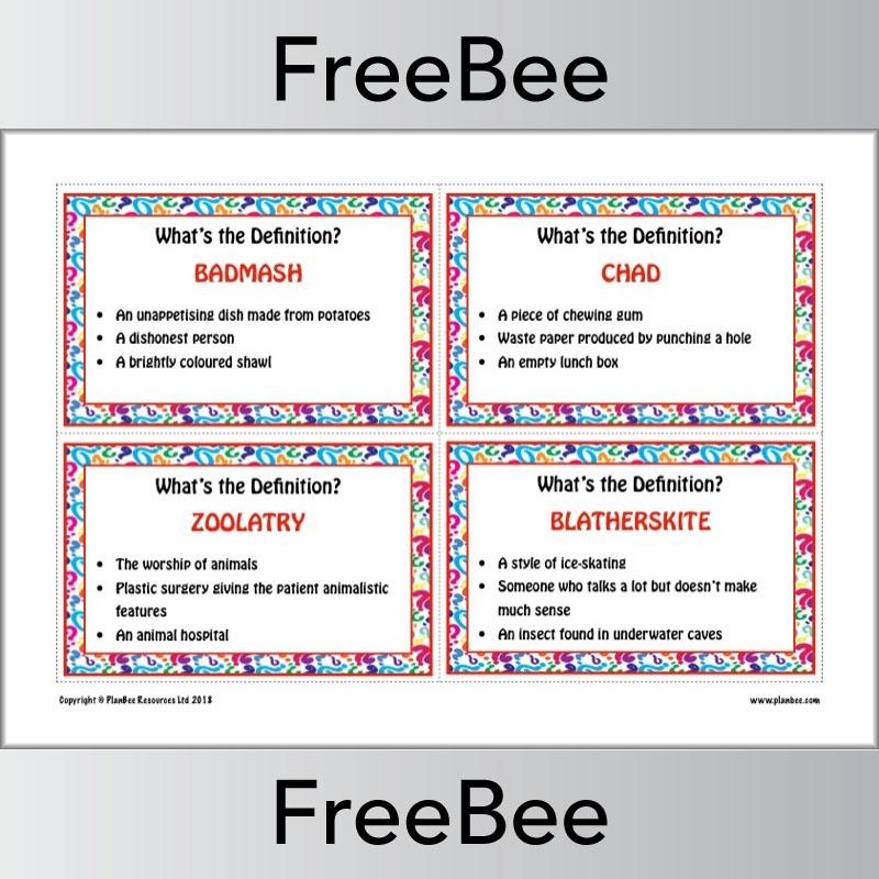 FREE Fun with Words Pack by PlanBee