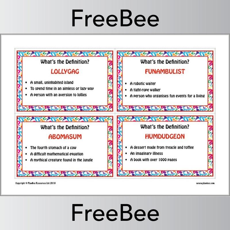 FREE Fun with Words Pack by PlanBee