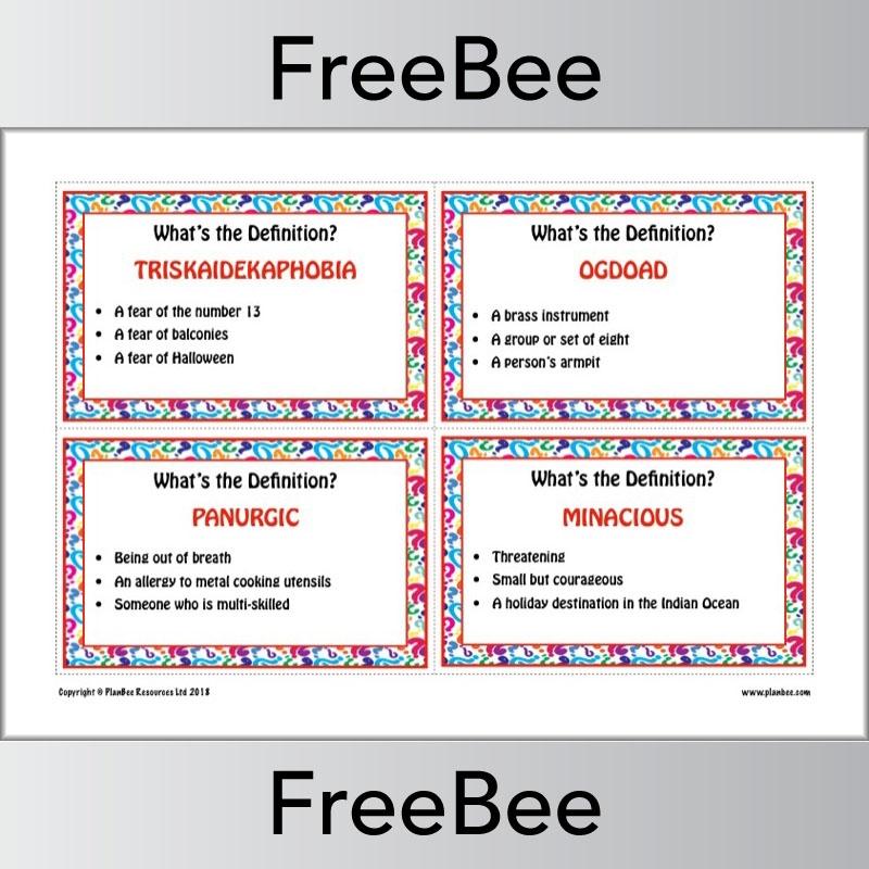 FREE Fun with Words Pack by PlanBee