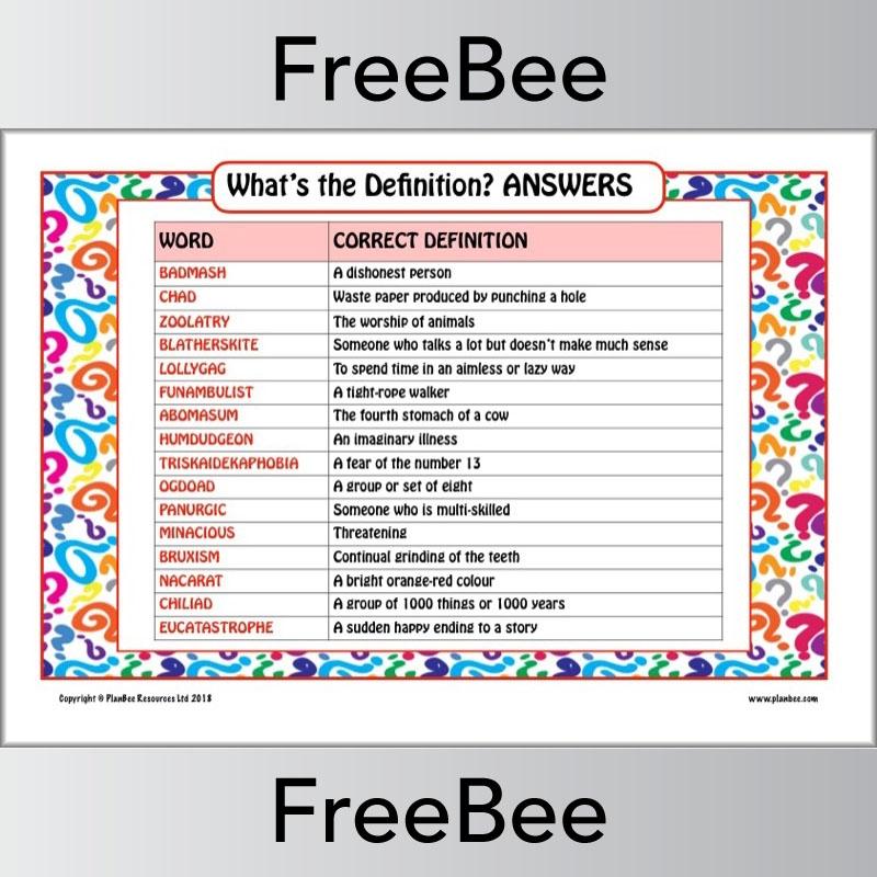 FREE Fun with Words Pack by PlanBee