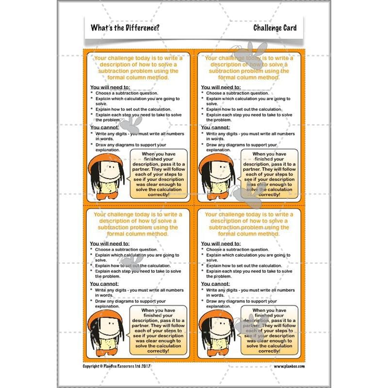PlanBee What's the Difference? - Year 5 Maths Plans - Addition and Subtraction