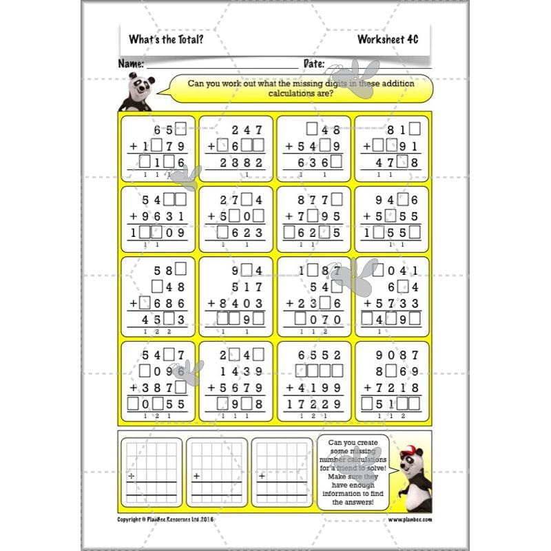 PlanBee What's the Total? - Year 5 Maths Planning - Addition and Subtraction