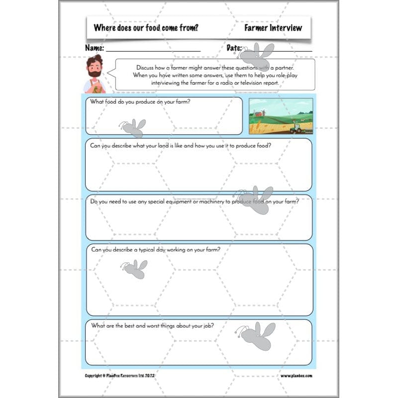 PlanBee Where Does Our Food Come From? KS2 Geography pack by PlanBee