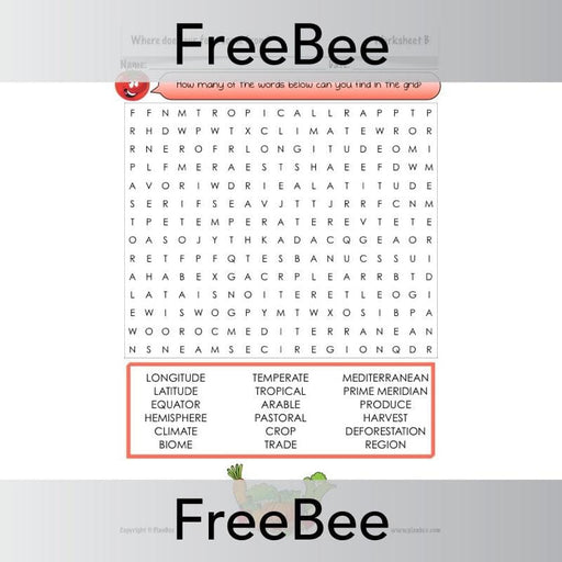 PlanBee Where Does Our Food Come From? Word Search | PlanBee