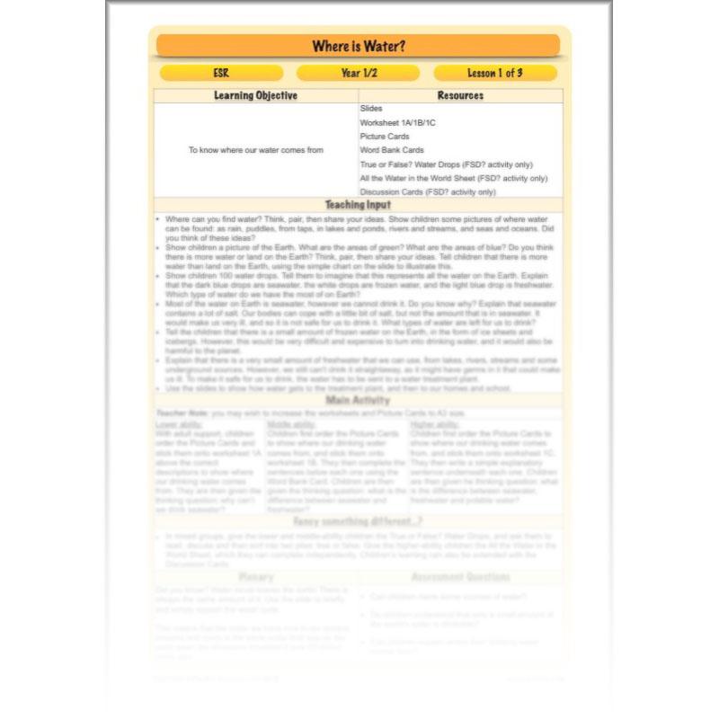 PlanBee Where is Water KS1 ESR Lessons by PlanBee