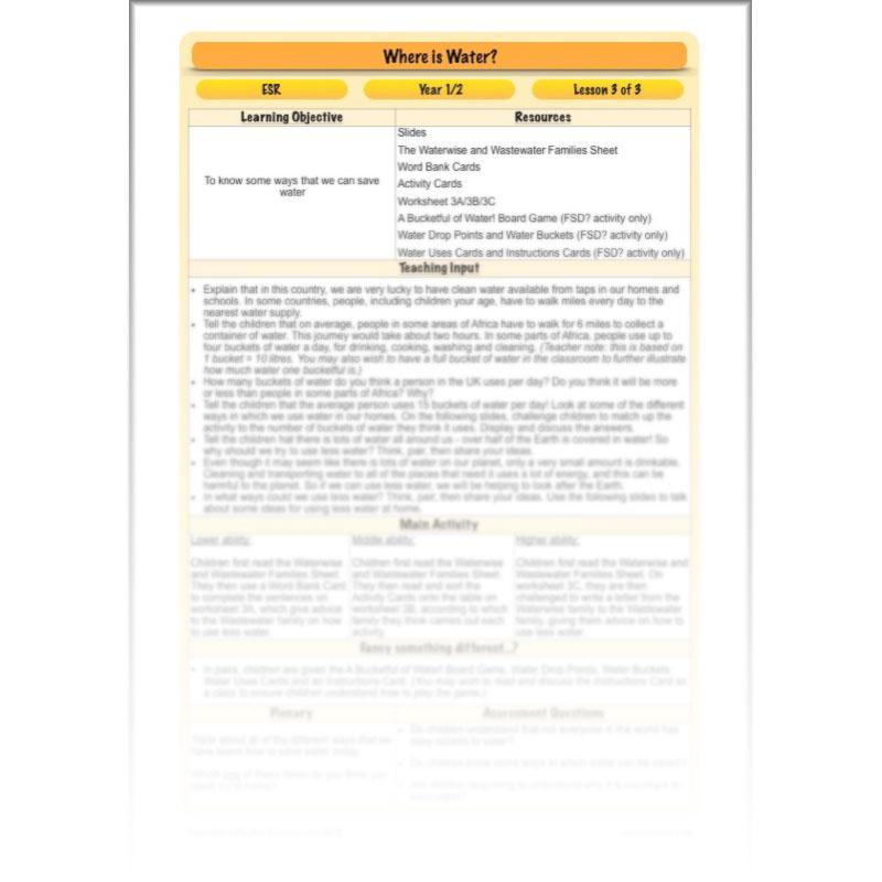 PlanBee Where is Water KS1 ESR Lessons by PlanBee