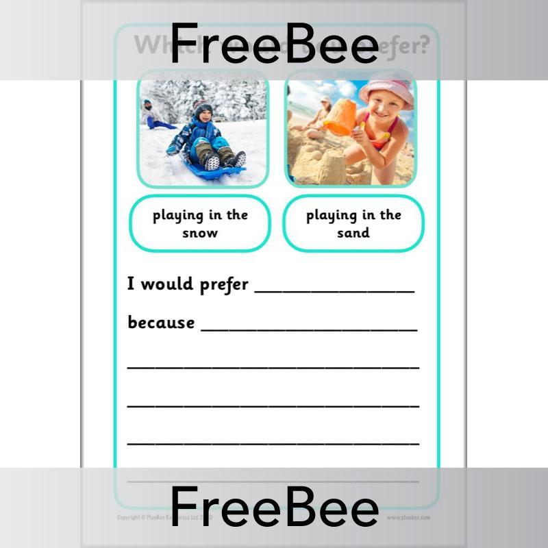 PlanBee KS1 Writing Prompts | Which Would You Prefer?