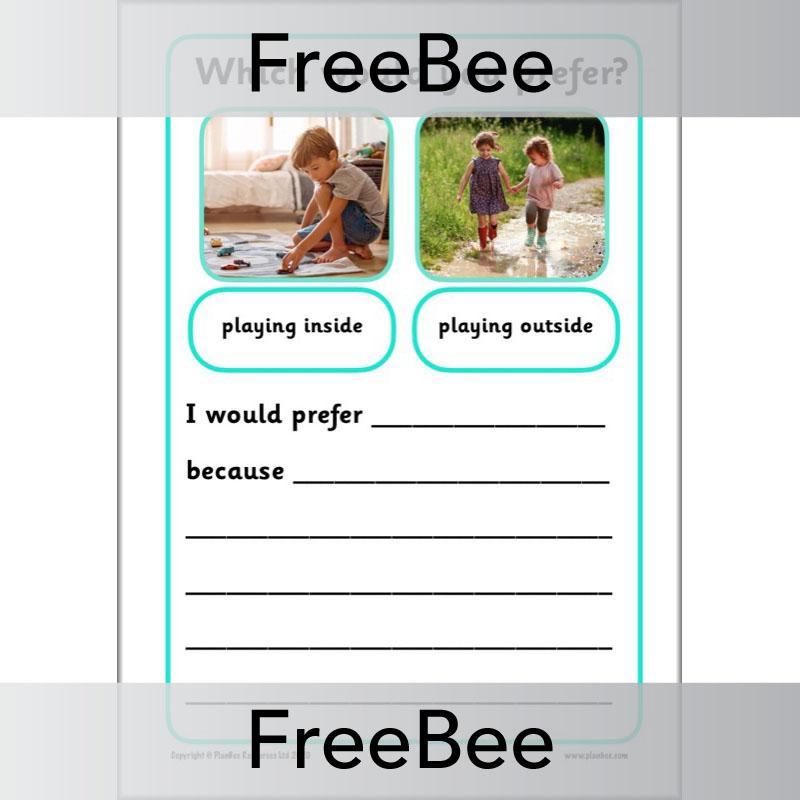 PlanBee KS1 Writing Prompts | Which Would You Prefer?