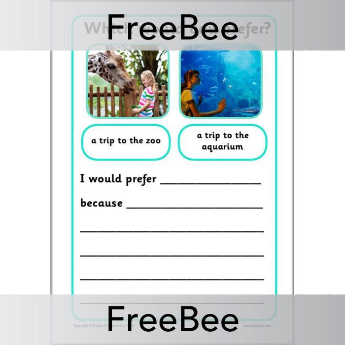 PlanBee KS1 Writing Prompts | Which Would You Prefer?