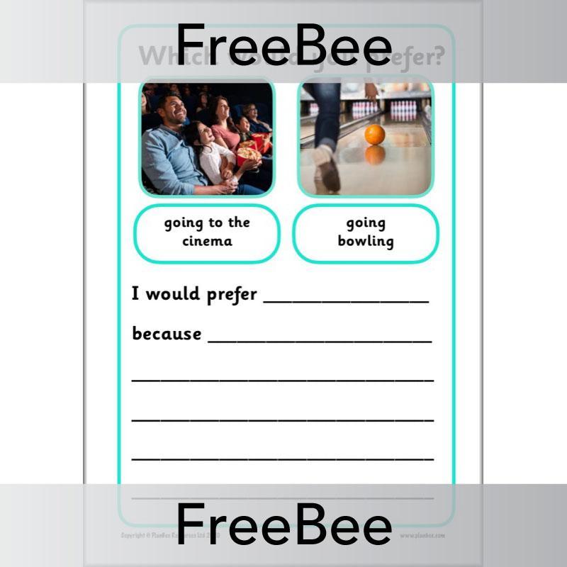 PlanBee KS1 Writing Prompts | Which Would You Prefer?