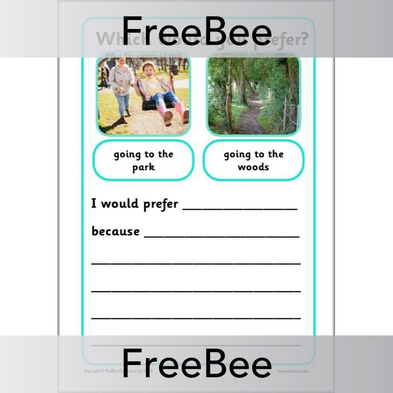 PlanBee KS1 Writing Prompts | Which Would You Prefer?