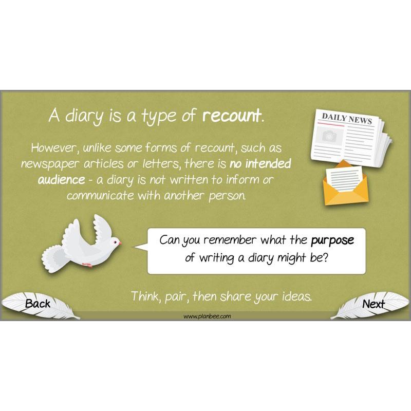 PlanBee White Feather Diary Entries KS2 English Planning Pack 