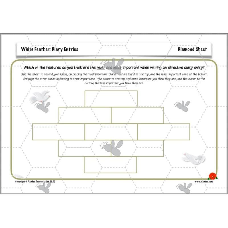 PlanBee White Feather Diary Entries KS2 English Planning Pack 