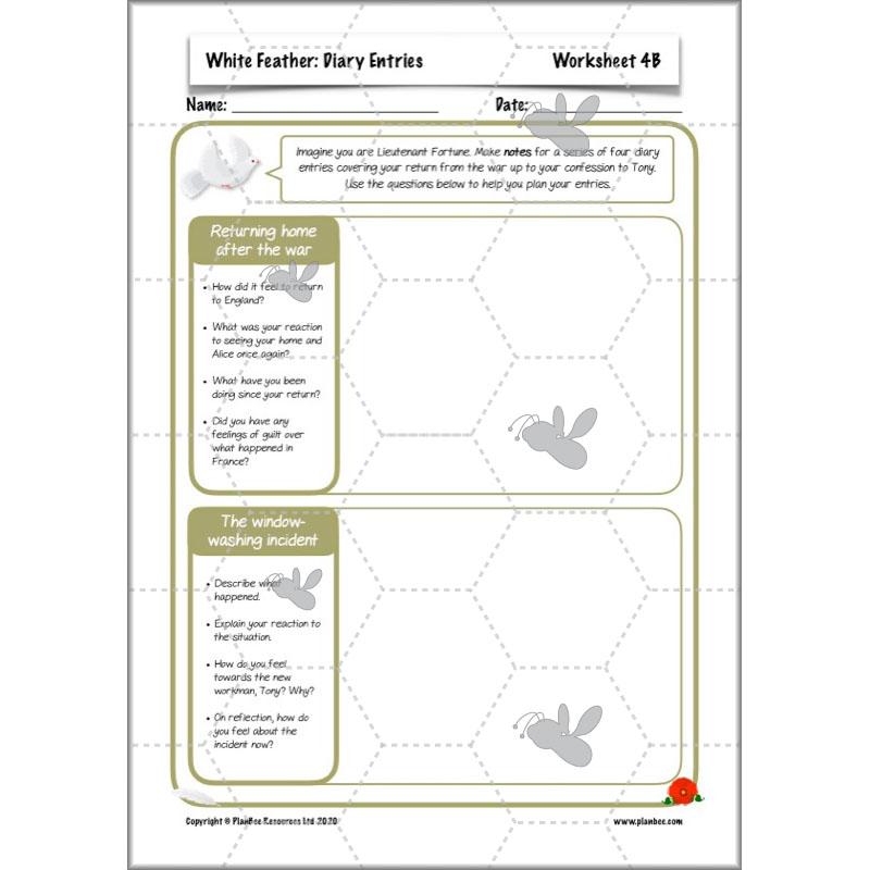 PlanBee White Feather Diary Entries KS2 English Planning Pack 