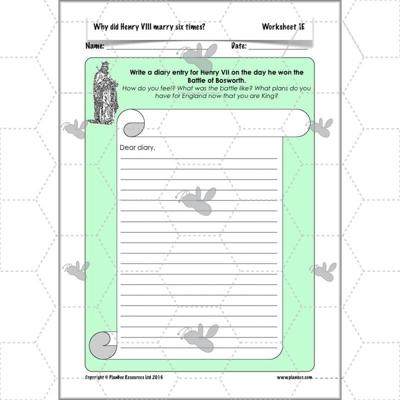 PlanBee Henry VIII KS2 History Lesson Plan Pack for Year 3 & Year 4