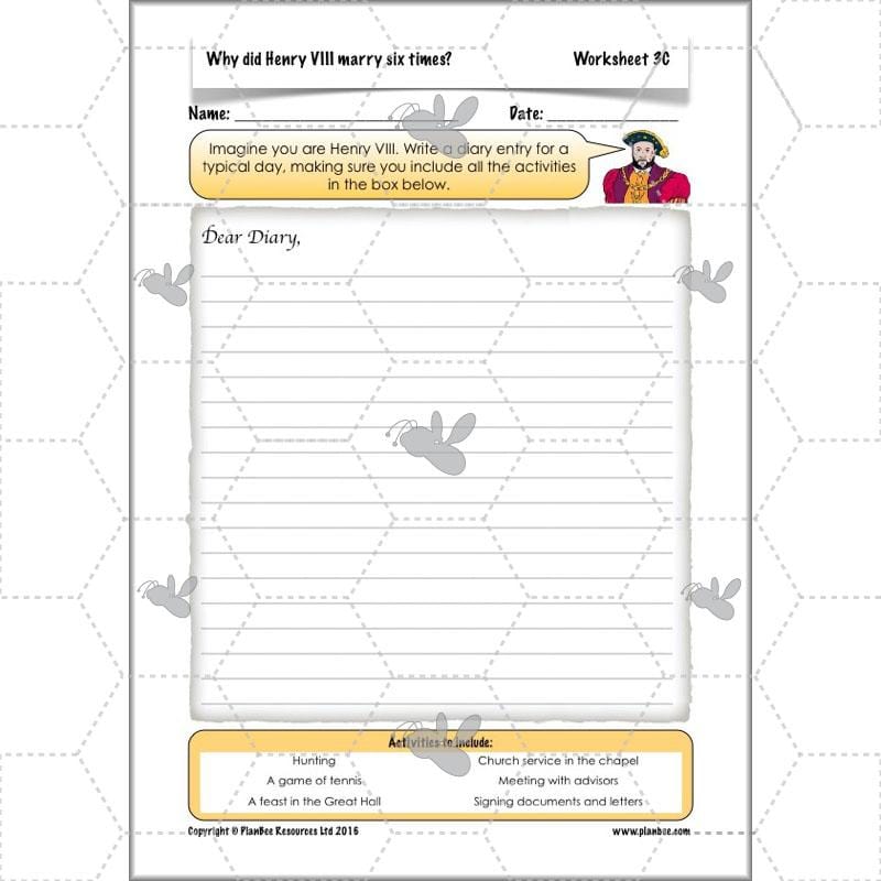 PlanBee Henry VIII KS2 History Lesson Plan Pack for Year 3 & Year 4