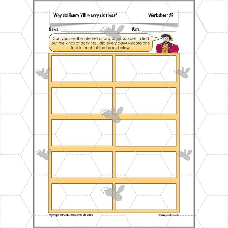 PlanBee Henry VIII KS2 History Lesson Plan Pack for Year 3 & Year 4