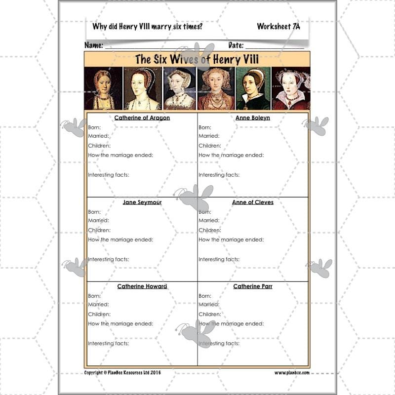 PlanBee Henry VIII KS2 History Lesson Plan Pack for Year 3 & Year 4