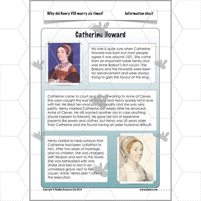 PlanBee Henry VIII KS2 History Lesson Plan Pack for Year 3 & Year 4