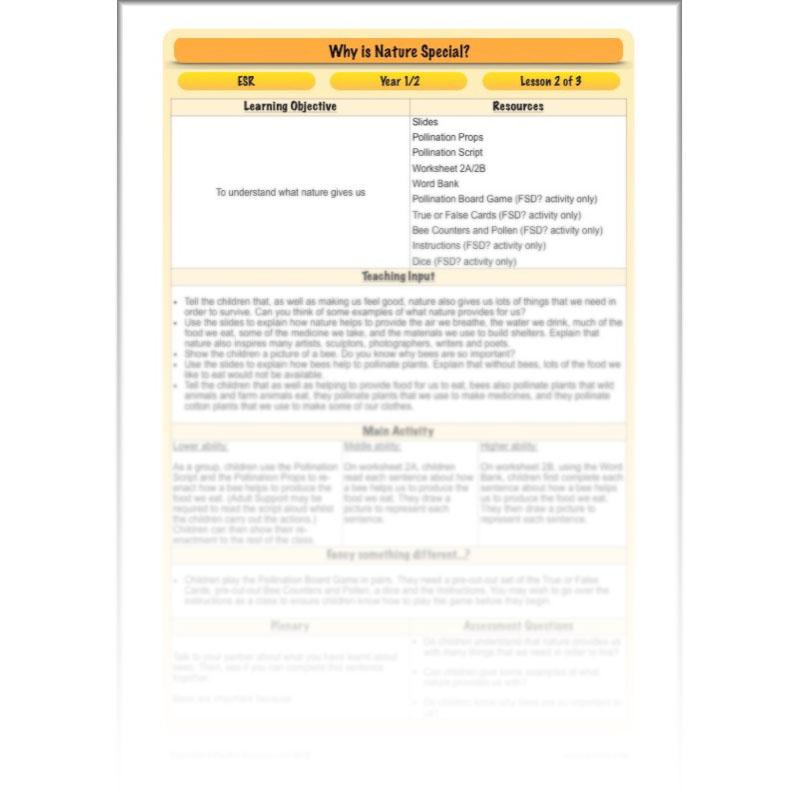 PlanBee Why is Nature Special? KS1 ESR Lessons | PlanBee